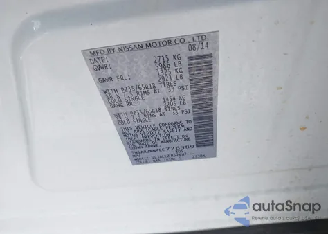 2014 Nissan Pathfinder Sv из США, поврежденный, VIN 5N1AR2MN4EC726389